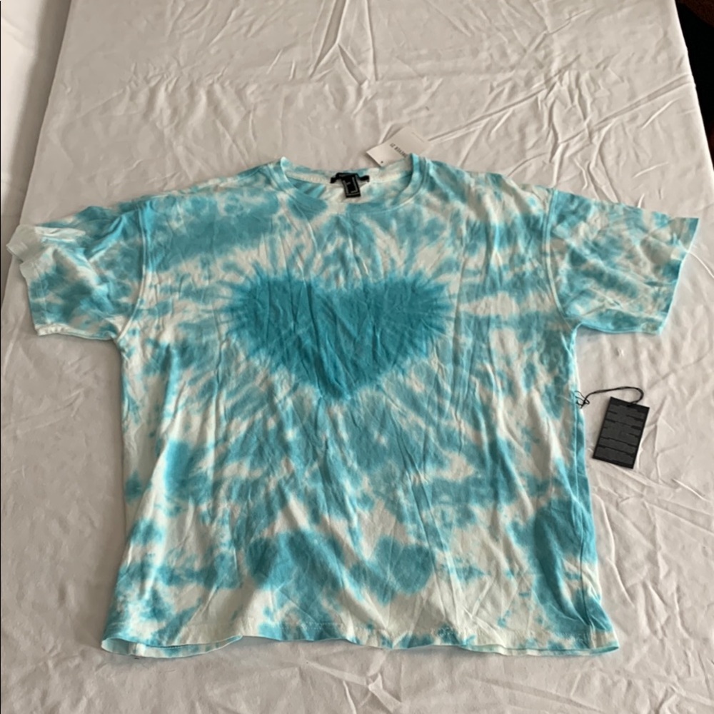 Forever 21 Aqua Tie-Dye Tee